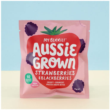 Aussie Grown Freeze Dried Strawberries & Blackberries 14g